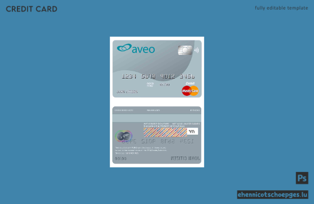 Vorschau auf eine Beispielkarte der Aveo Bank Mastercard in Australien